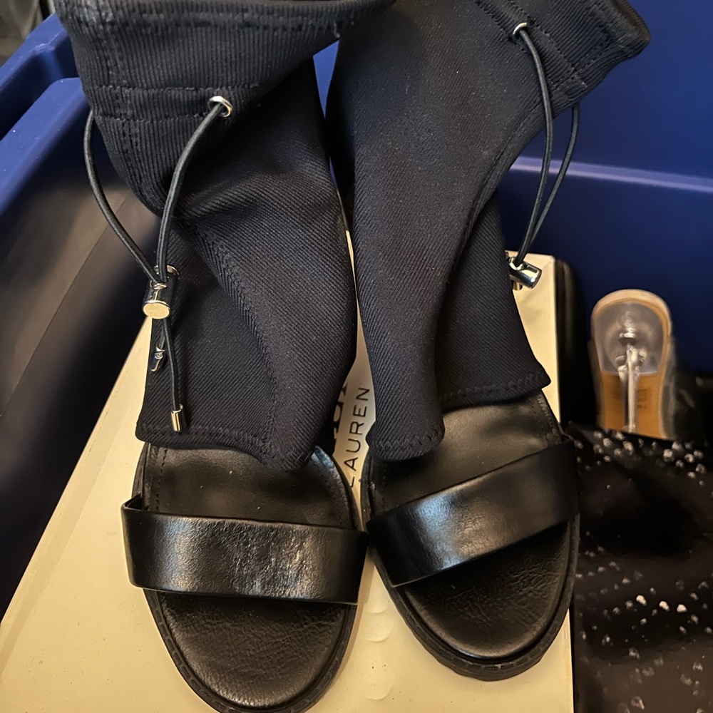 DKNY peep toe booties
